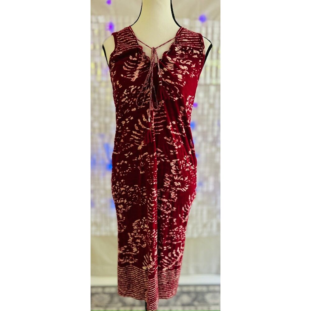 Lucky Brand batik style midi dress. Size S.